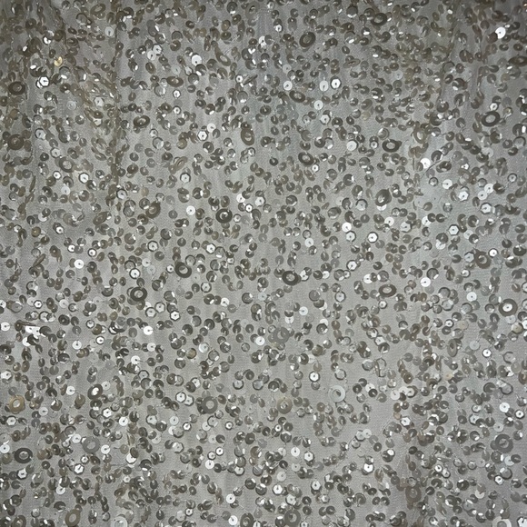 Adrianna Papell Long Sleeve Sequin Cocktail Dress In Ivory. Size 4. - Picture 3 of 5